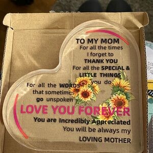 Heart-Shaped 'Love You Forever' Keepsake with Sunflowers